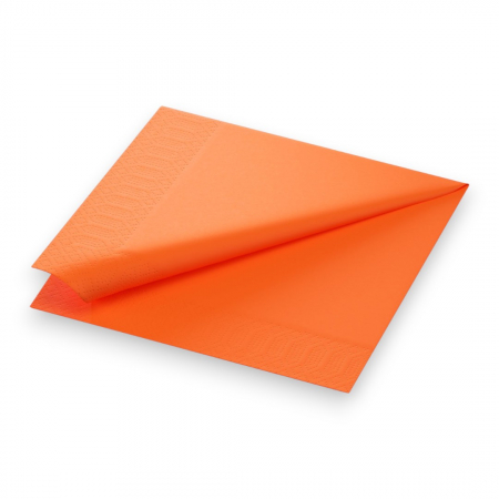 Servetele hartie - Șervețele Portocaliu Intens – 2 Straturi | 33x33 cm | Celuloză 100% | 250 buc / pachet