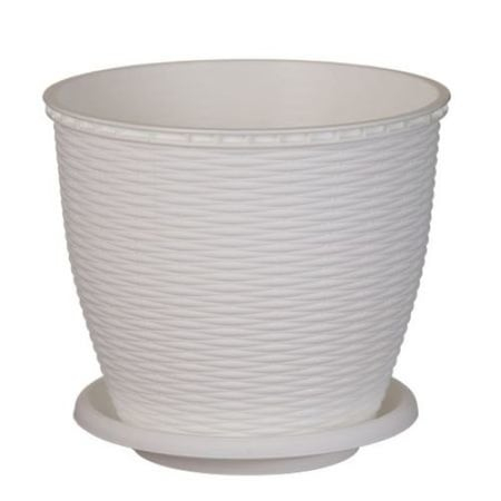 Ghivece plastic - Set 10+1ghivece ratan 2.75l alb mx
