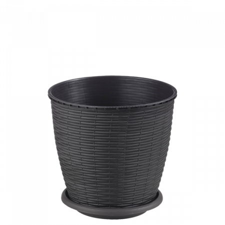 Ghivece plastic - Set 10+1ghivece ratan 2.75l gri mx