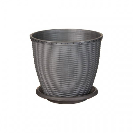 Ghivece plastic - Set 10+1ghivece ratan 6l gri mx