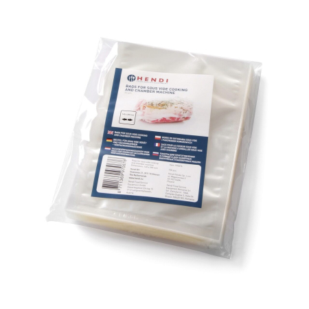 Ambalare vacuum - Set 100 pungi vidat netede pentru gatit 150x250 mm, Hendi, 2 straturi, 75 microni grosime, filtru UV