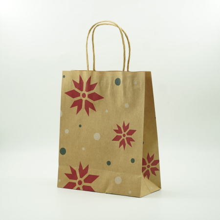 Set 12 Pungi Cadou, Imprimeu Tematica Craciun, Model Random, din Hartie, Impachetare Usoara a Cadourilor, 18.5x22.5x8.5 cm, Multicolor [8]