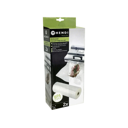 Ambalare vacuum - Set 2 role pungi vacuum gofrate 28 cm x 6 metri, 2 straturi, 75 microni grosime, Hendi