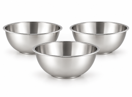 Boluri - Set 3 boluri din inox SS201, diametru 12 cm, capacitate aproximativă 0,15 L/bol