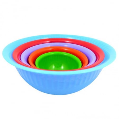 Set 5 boluri din plastic colorate - 0.35l/0.75l/1.3l/2.2l/3.4l