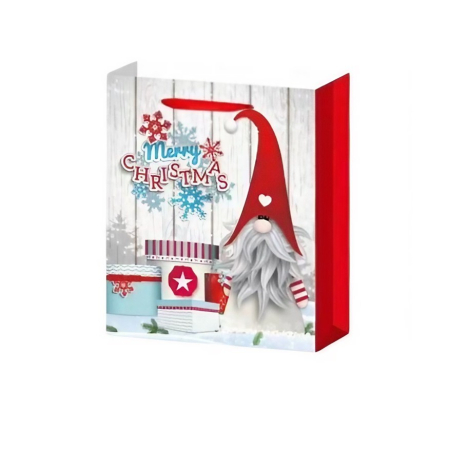 Set 6 Pungi Cadou, Imprimeu Tematica Gnomi, Model Random, din Hartie, Impachetare Usoara a Cadourilor, 18.5x22.5x8.5 cm, Multicolor [3]