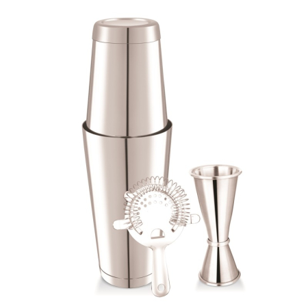 Shakere - Set cocktail Barvello din inox, 4 piese, cu shakere de 500 și 750 ml