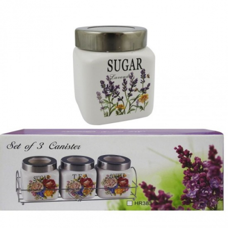 Vase si accesorii bucatarie - Set condimente 3pcs suport metalic 3383s
