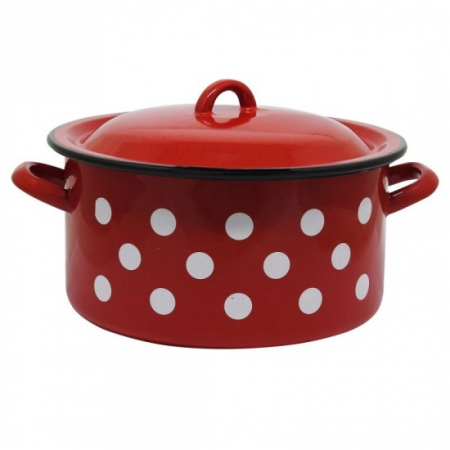 Vase si accesorii bucatarie - Set cratita inalta cu capac 413+39-30 9.5l buline