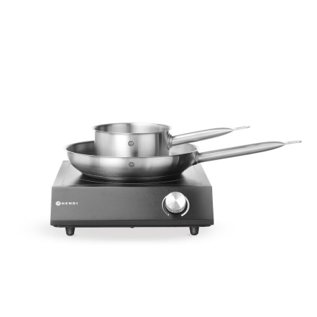 Echipamente Profesionale Bucatarie - Set: Plita cu inductie 3500W + cratita + tigaie, HENDI, Negru, 220-240V/3500W, 320x395x(H)95mm