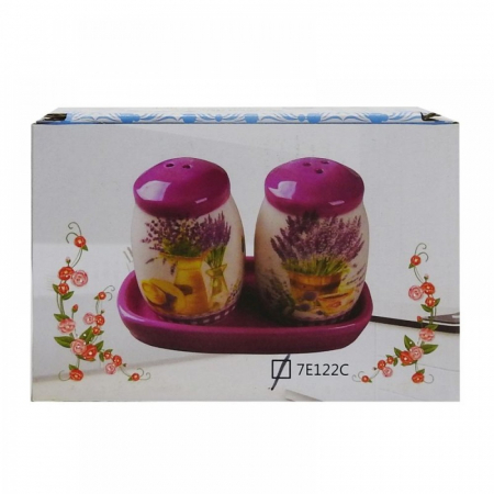 Vase si accesorii bucatarie - Set solnite ceramic 2pcs lavanda a12158 tm