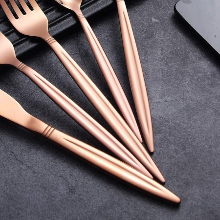 Set tacâmuri din inox, 24 piese – Roz Auriu [3]
