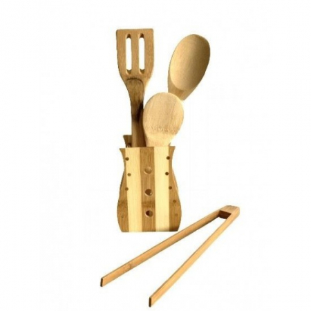Suporti bucatarie - Set ustensile bucatarie 5piese din bambus