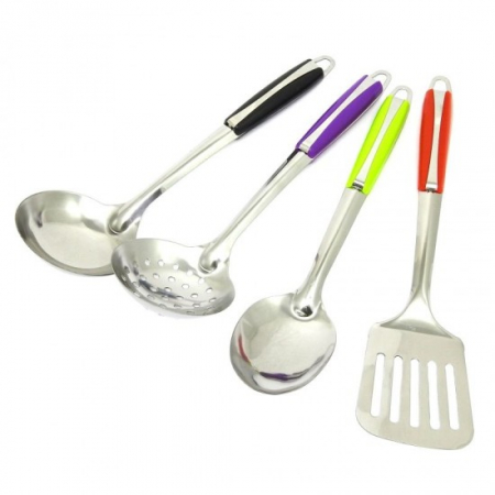 Vase si accesorii bucatarie - Set ustensile bucatarie inox+plastic 4piese mx