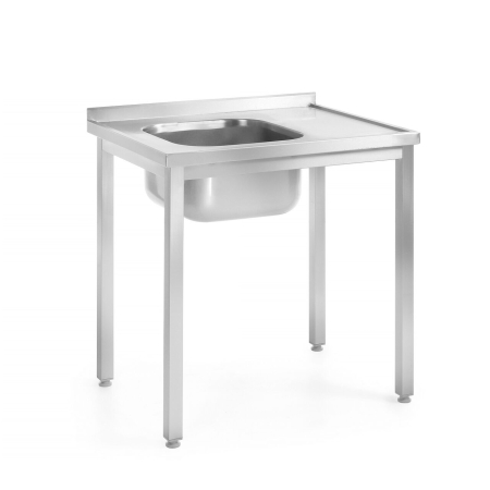 Mașini de spălat vase și igienă - Spalator cu o cuva stanga din inox Hendi, dimensiuni 1000x600x(H)850 mm
