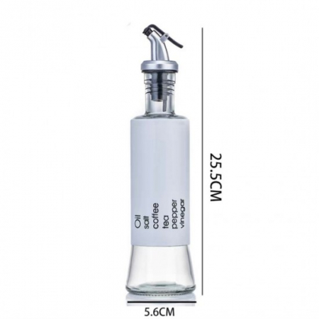Vase si accesorii bucatarie - Sticlă pentru Ulei/Oțet cu Dop– 25,5 x 6,5 cm | Sticlă + Metal + PVC