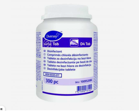 Detergenti si solutii de curatenie - Suma Tab D4 - Tablete dezinfectante pe bază de clor 300 buc/ cutie