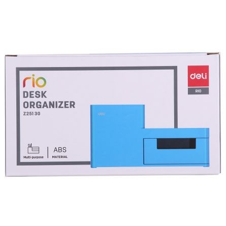 Suport birou cu 3 compartimente si sertar bleu Deli [4]