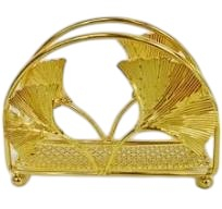 Articole pentru servit - Suport Decorativ Auriu cu Model Frunze