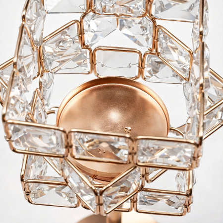 Suport Lumânare Lux din Metal și Sticlă – Design Luxos cu Cristale Decorative [2]