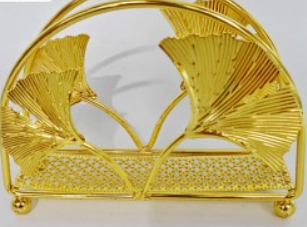 Suport Decorativ Auriu cu Model Frunze [1]