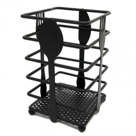 Suporti bucatarie - Suport Tacâmuri din Metal – 15x9 cm, Design Modern cu Detalii Decorative