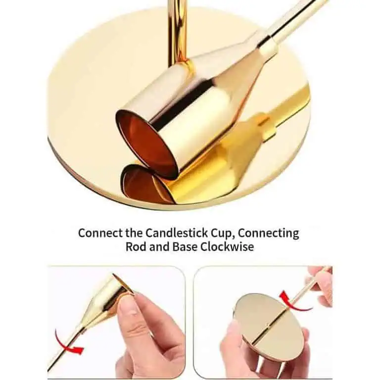 Suporturi pentru Lumânări din Metal – 3 Buc / Set -  Design Elegant Auriu [2]