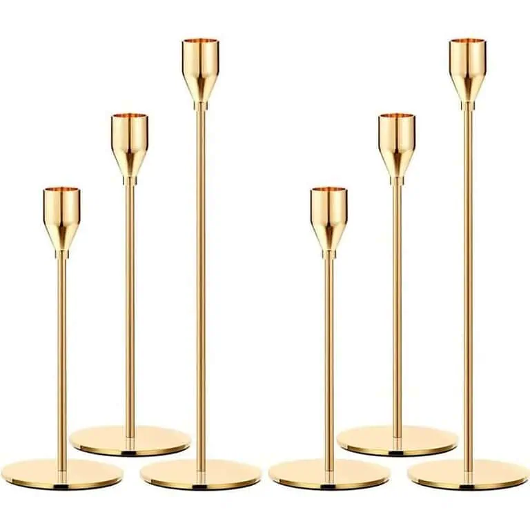 Suporturi pentru Lumânări din Metal – 3 Buc / Set -  Design Elegant Auriu [1]