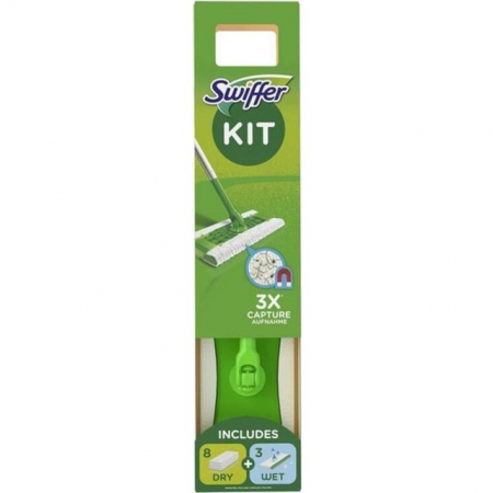 Uz casnic si menaj - Swiffer kit mop+rezerva umeda 3buc+rezerva uscata 8buc