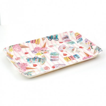 Tava servire - Tava plastic decor 37x25.5cm mx
