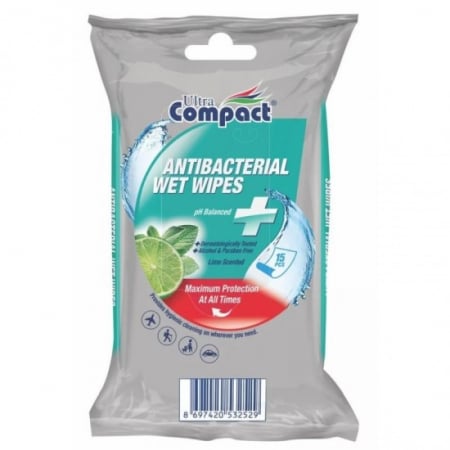 Servetele umede - Ultra compact servetele umede 15buc antibacterial
