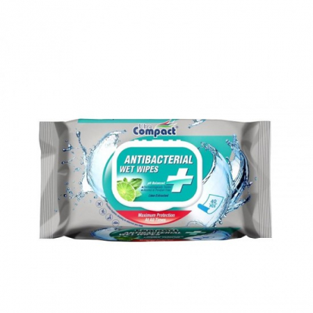 Consumabile hartie - Ultra compact servetele umede antibacteriene 40buc lemon