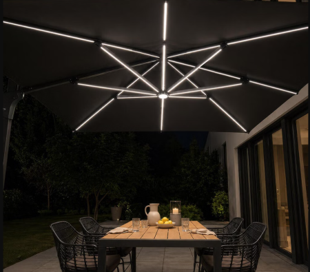 Umbrelă LED pentru soare – 400 x 300 cm [2]