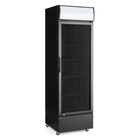 Echipamente frigorifice - Vitrina de bar neagra cu panou iluminat din spate, cu o singură ușă, Arktic, 254L, Negru, 220-240V/250W, 578x605x(H)1980mm