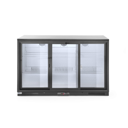 Vitrina frigorifica de prezentare 3 usi glisante interval temperatura 2/10?C, 300 W, corp inox, ARKTIC by Hendi, 1335x500x(h)900 mm 338 Litri, Clasa energetica E [1]