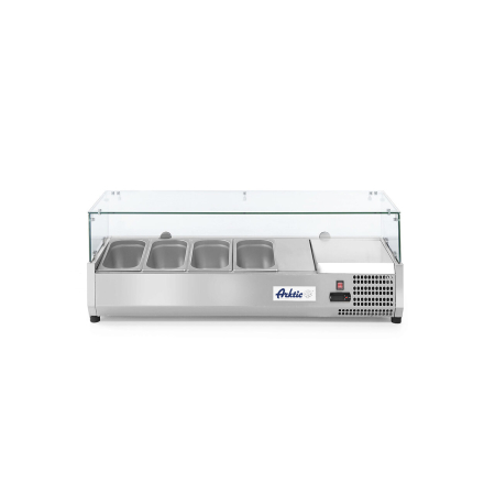 Echipamente frigorifice - Vitrina prezentare Hendi, interval temp. -2/8?C, 180W, corp inox, ARKTIC by Hendi, 1205x395x(H)430, 4 vase  GN 1/3