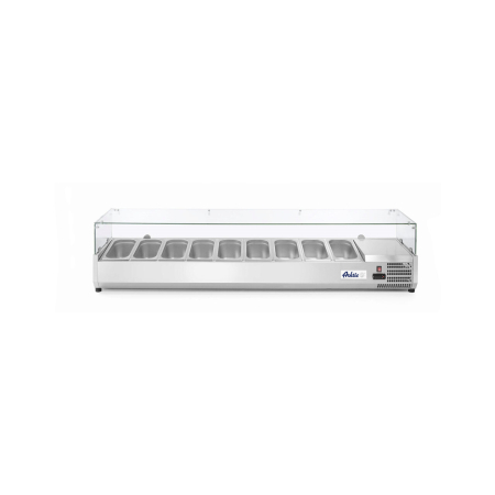 Echipamente frigorifice - Vitrina prezentare Hendi, interval temp. -2/8?C, 180W, corp inox, ARKTIC by Hendi, 2005x395x(h)430 mm, 9 vase  GN 1/3