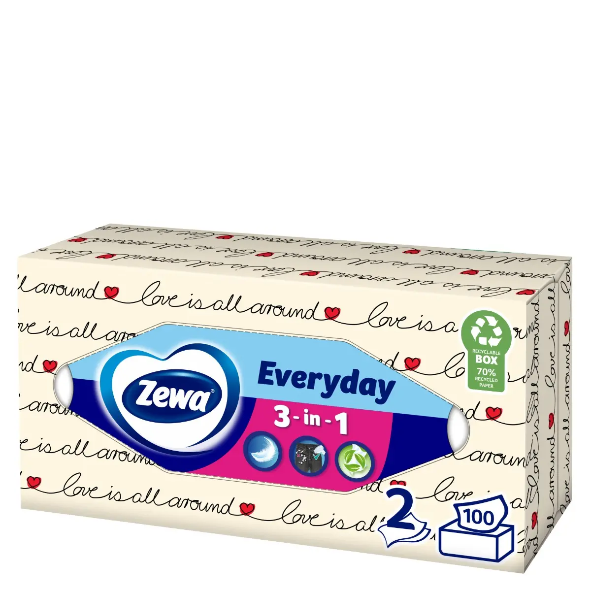 Zewa Servetele Faciale, 100 bucati / cutie, 2 straturi [4]