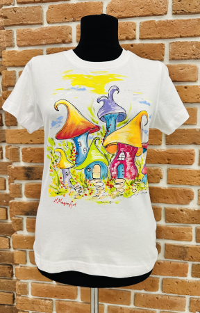 Tricouri pictate manual - Tricou căsuțe măsura -S cambrat