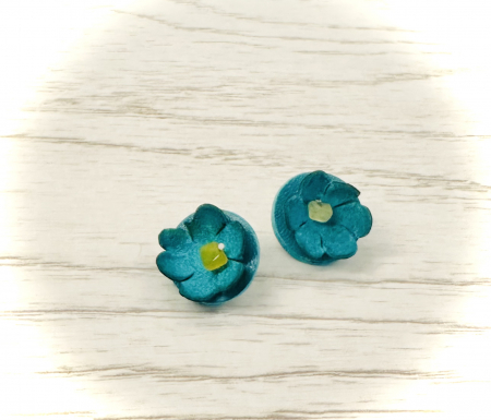 Cercei din piele naturala - “Un strop de culoare” turcoaz