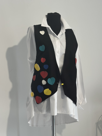 Veste - Vestă cu inserții din piele