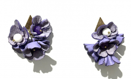 Cercei din piele naturala - Cercei lila