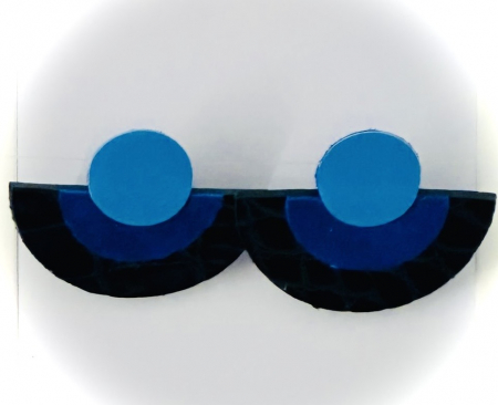 Cercei din piele naturala - Cercei în nuanțe de albastru