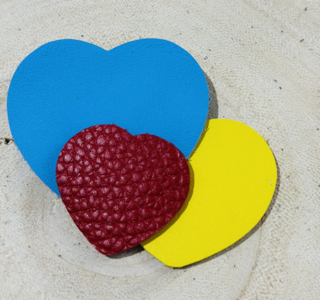 Broșe din piele naturala - Brosa inima