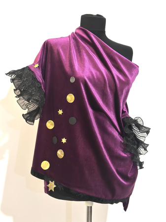 Cămăși și Bluze pictate manual - Bluza cu inserții de piele- mărime universală