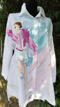 Cămăși și Bluze pictate manual - Cămașă oversize
