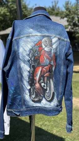 Geci pictate manual - Geaca Blugi 3XL