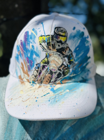 Șepci și Pălării pictate manual - Șapcă model motociclist