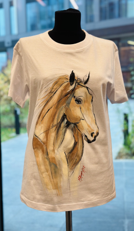 Tricouri pictate manual - Tricou Cal - Mărime S