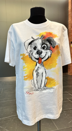 Tricouri pictate manual - Tricou Cățel - Mărime -M